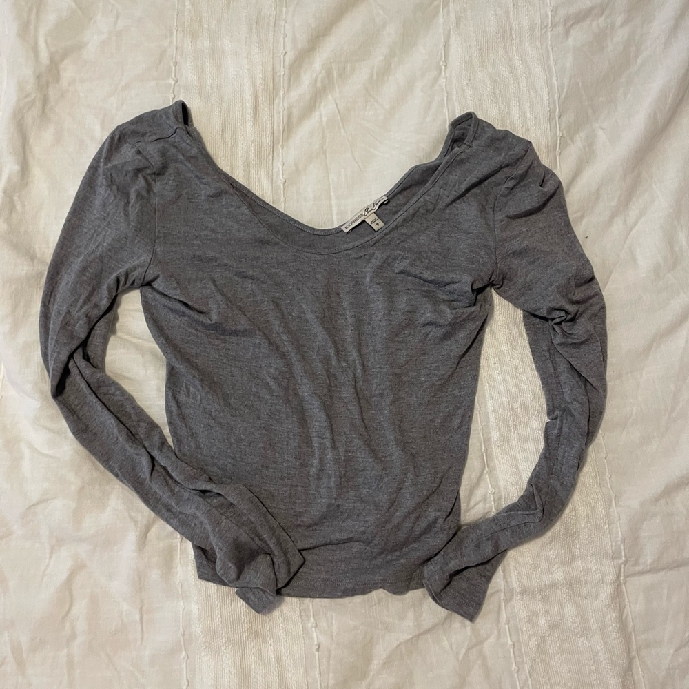 Express Charcoal Long Sleeve Women's Top